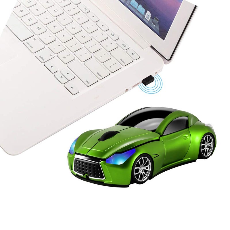 elec Space Cool Sport Car Shape 2.4GHz Wireless Mouse Optical Cordless Mice with USB Receiver for PC Laptop Computer 1600DPI 3 Buttons - Image 2